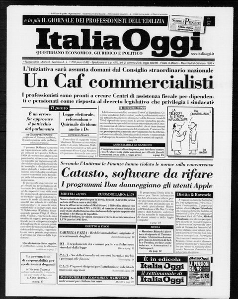 Italia oggi : quotidiano di economia finanza e politica